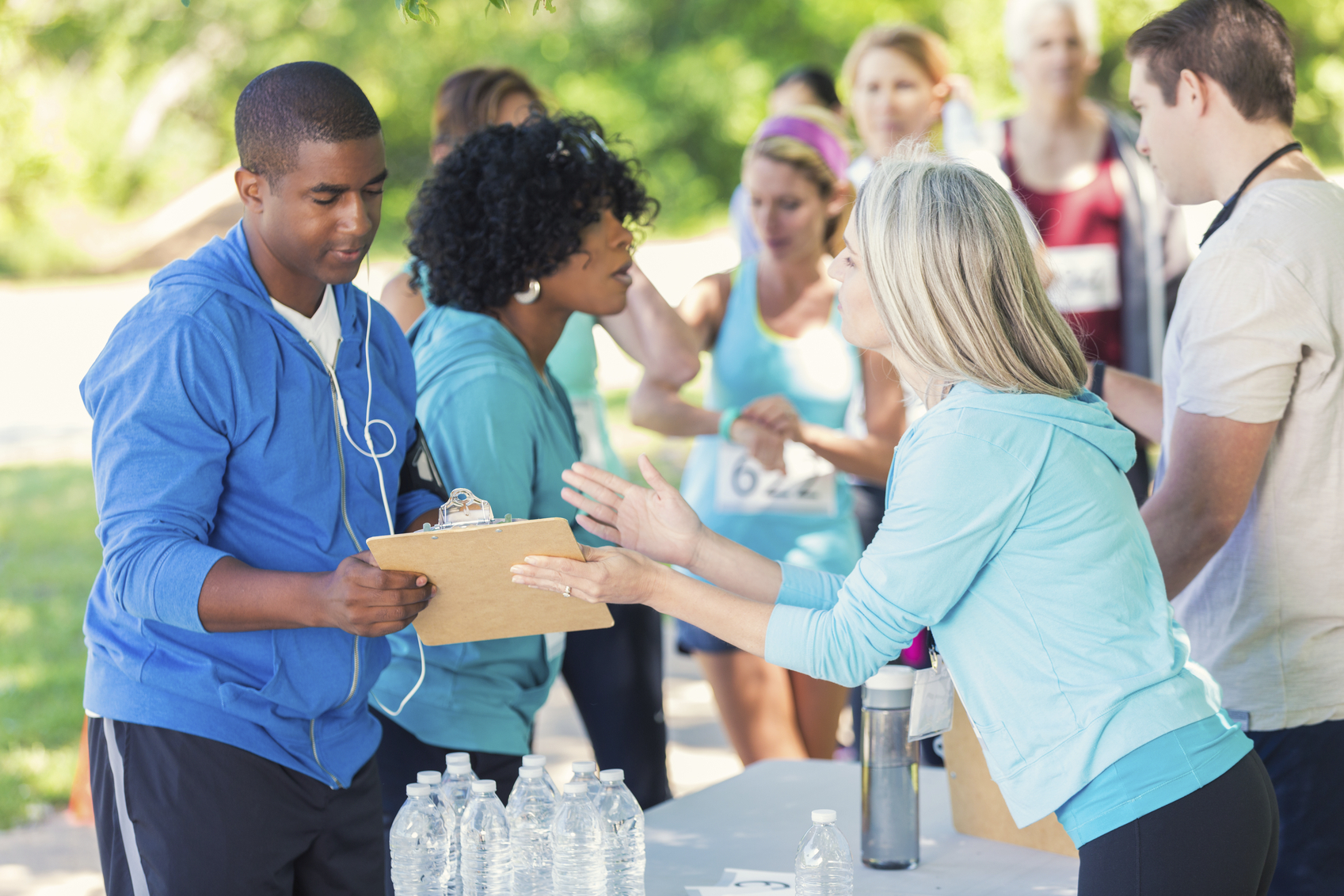 PTA parents volunteering at an event